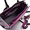 [S]MS1309-LP Padlock Accent Structured Large Tote Wallet SET