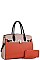 2 in 1 Two Tone Satchel with Wallet