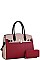 2 in 1 Two Tone Satchel with Wallet