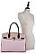 2 in 1 Two Tone Satchel with Wallet