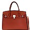 Padlock Accent Structured Large Tote Wallet SET