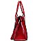 Crocodile Pattern Padlock Accent Oversized Tote Wallet SET