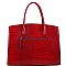 Crocodile Pattern Padlock Accent Oversized Tote Wallet SET