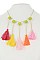 PACK OF 12 ATTRACTIVE ASSORTED COLOR MULTI TONE TASSEL NECKLACE