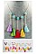 PACK OF 12 ATTRACTIVE ASSORTED COLOR MULTI TONE TASSEL NECKLACE