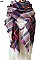 MULTI TONE PLAID X-LARGE BLANKET SCARVES FM-MSF16000