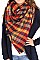 MULTI TONE PLAID X-LARGE BLANKET SCARVES FM-MSF16000