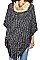 Elegant Faux Fur Collar Fringe Poncho FM-MSF2461