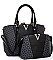 2 IN 1 STYLISH TWO TONE V-ACCENTED SATCHEL AND CROSSBODY SET