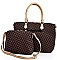 2 IN 1 STYLISH TWO TONE V-ACCENTED SATCHEL AND CROSSBODY SET