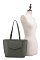 Tote with Metal Hardware Front Flap Pocket