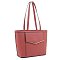 Tote with Metal Hardware Front Flap Pocket