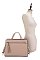 Front Zip Pocket Top Handle Satchel