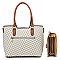 2-in-1 Monogram Queen Bee Stripe Satchel Set