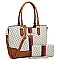 2-in-1 Monogram Queen Bee Stripe Satchel Set