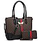 2-in-1 Monogram Queen Bee Stripe Satchel Set