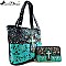 Montana Turquoise Stone Cross Tote Set With Wallet