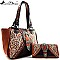 Western Buckle Paisley Pattern Bucket Tote With Wallet