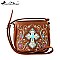 Floral and Turquoise Stone Embroidered Cross Style Messenger Bag