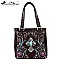 Turquoise Stone Medallion Cross Embroidered Tote Bag