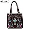 Turquoise Stone Medallion Cross Embroidered Tote Bag