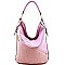 Fashion Front Zipper Studded Hobo