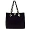 MY6172-LP V-Shaped Chain Strap Saffiano Tote