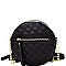 MY6697-LP  Round-shaped Medium Quilted Shoulder Bag