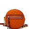 MY6697-LP  Round-shaped Medium Quilted Shoulder Bag