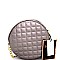 MY6697-LP  Round-shaped Medium Quilted Shoulder Bag