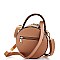 MODERN TWO TONE CIRCLE CROSSBODY BAG
