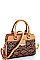 CHIC TWO TONE SNAKE PATTERN SATCHEL WITH LONG STRAP