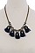 RHINESTONE TASSEL STATEMENT NECKLACE JYN-80007