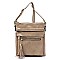 Glossy Multi Zip Pocket Crossbody Bag