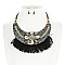 STYLISH SHELL ACCENT BIB NK SET W/ FRINGE SLN0145