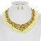 CHIC STONE W/ FRINGE COLLAR NECKLACE SET SLN0162