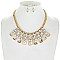ELEGANT STONE BIB FASHION STATEMENT NECKLACE SLN0165