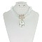 Beaded Necklace With Large Crystal Teardrop Set