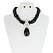 FASHIONABLE BEADED NECKLACE SET W/ TEARDROP PENDANT