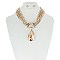 FASHIONABLE BEADED NECKLACE SET W/ TEARDROP PENDANT