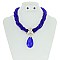 FASHIONABLE BEADED NECKLACE SET W/ TEARDROP PENDANT