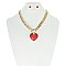 TOOGLE CHAIN NK W/ HEART PENDANT