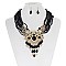 STYLISH FACETED GEM ACCENT BEADED FASHION NECKLACE SLN0489