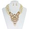 STYLISH FACETED GEM ACCENT BEADED FASHION NECKLACE SLN0489