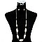 FASHIONABLE LONG BEADED OBLONG PEARL NECKLACE SET SLN0505