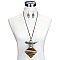 STYLISH 1 LINE NECKLACE SET W/ LRG SQ PENDANT SLN0506