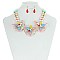 TRENDY 2 LINE BEADED FLOWER NECKLACE SET SLN0681