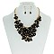 STYLISH METAL FLOWERS AND ACRYLIC STATEMENT NECKLACE SET SLN0695