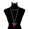 STYLISH STEER HEAD ROSES PENDANT NECKLACE SLN0754