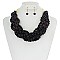 TRENDY Wood Beaded braided Necklace Set SLN0833